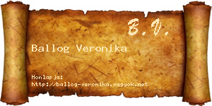 Ballog Veronika névjegykártya